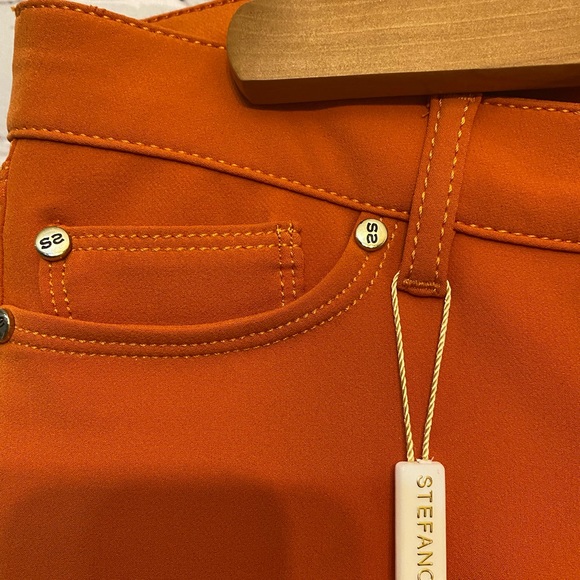 SENTO STEFANO Brand orange color Pants Size 26 - Picture 6 of 8